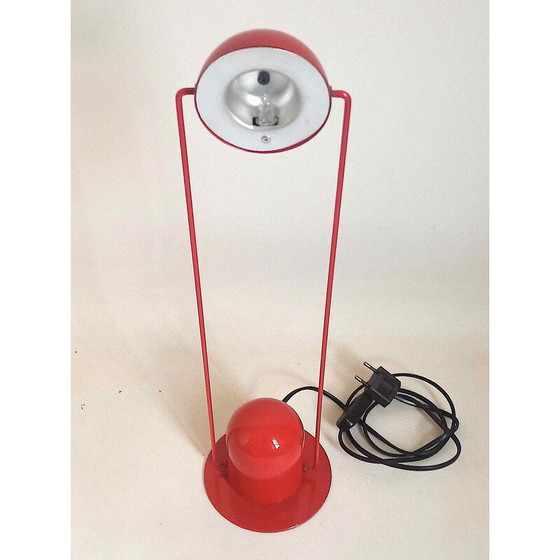 Image 1 of Lampe vintage en métal laqué rouge, 1980