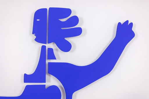 Antonine de Saint Pierre, blau lackiertes Metallschild. Zeitgenössisch.