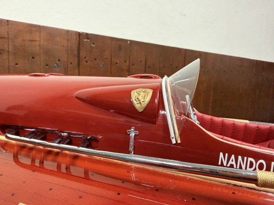 Modello di Barca Ferrari Hydroplane con Certificato – Oggetti decorativi, Pelle, Metallo (photo 13 of 18)