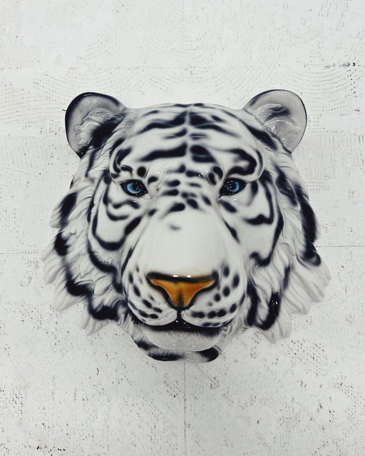 Máscara de pared de tigre de cerámica