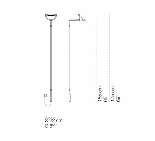 Gradi Con Stelo Lampada da parete in nichel