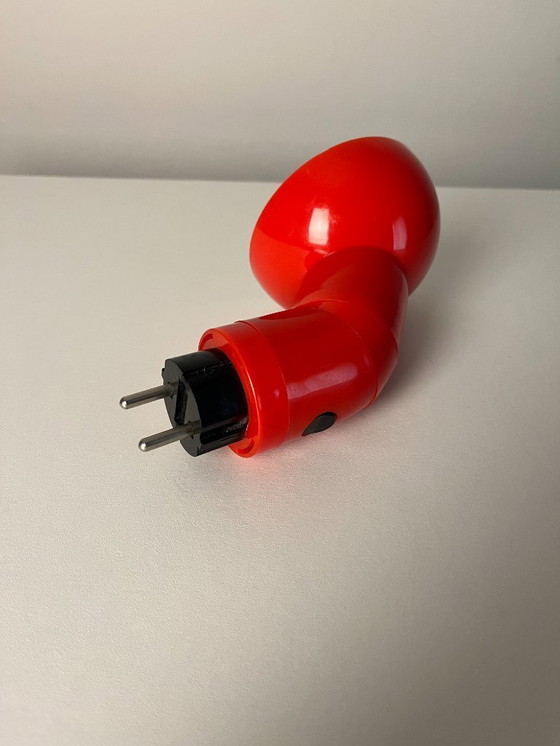 Image 1 of Zeldzame volledig rode vintage stekkerlamp uit 1980