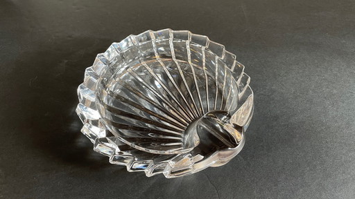 Vintage Crystal Ashtray in Seashell Shape