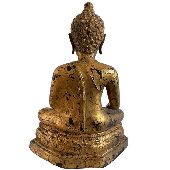 Estatua de Buda Mandalay birmana en bronce con dorado original – Lote 159 – Esculturas, Bronze (photo 4 of 11)