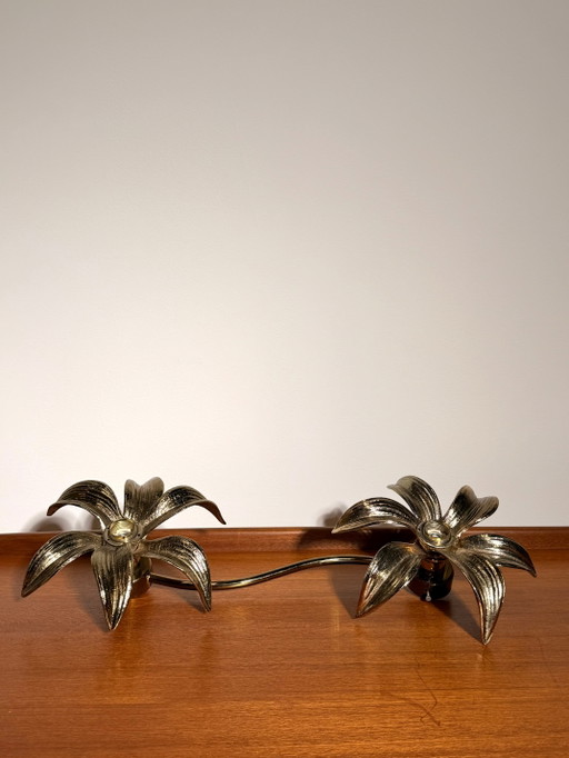 Lámpara de pared floral vintage en latón estilo Willy Daro – wandlampen