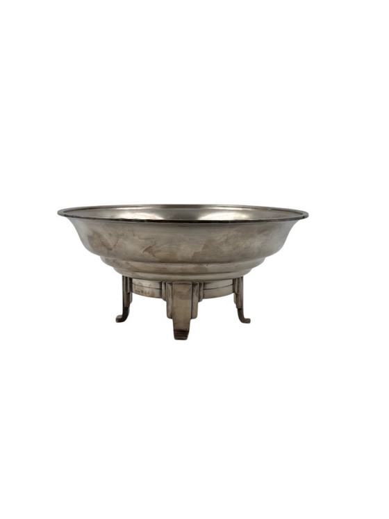 Image 1 of Art Deco verzilverde coup / vide poche, Ercuis Frankrijk jaren 1940