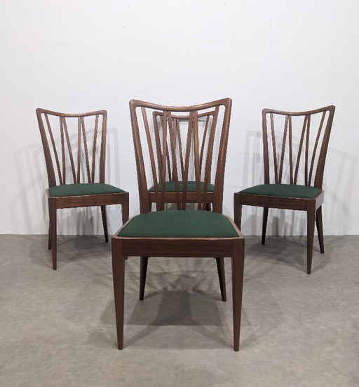 Set di quattro sedie vintage Art Déco, anni '60