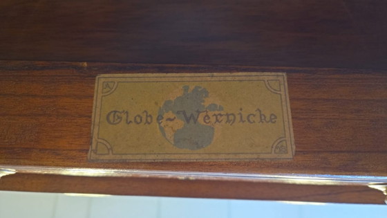 Klassischer englischer Globe Wernicke Schreibtisch – Leather, Wood (photo 19 of 19)