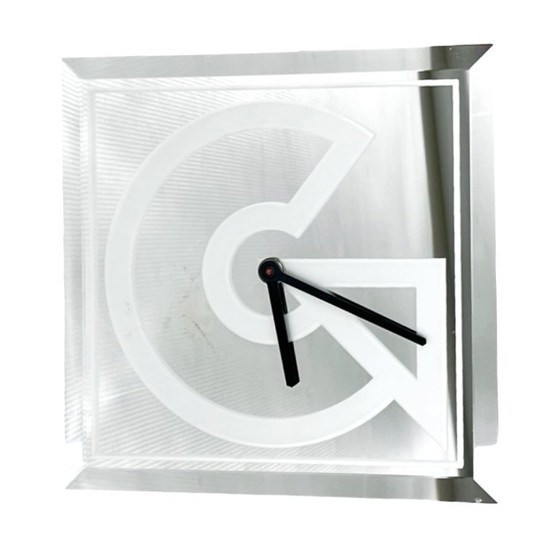 Image 1 of Vintage 1980s Kienzle Wall Clock – Mirrored Glass, Art Deco/Memphis Style.