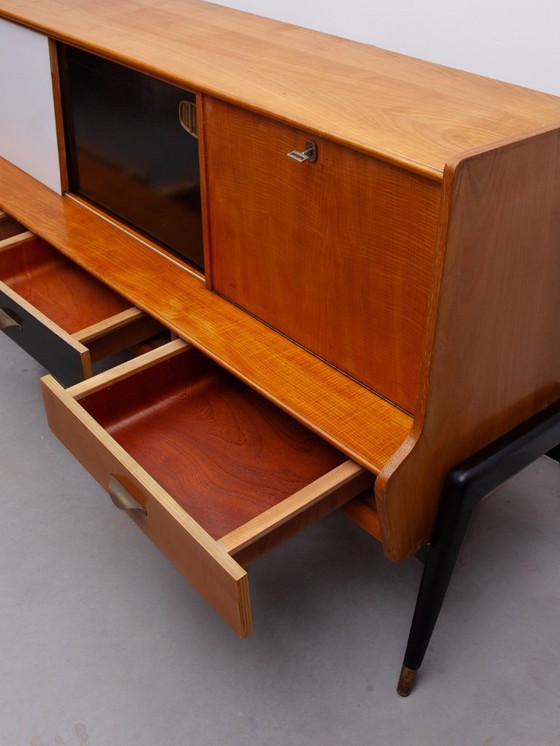 Image 1 of Oswald Vermaercke Sideboard with Black and White Sliding Doors, 1950s for V Form