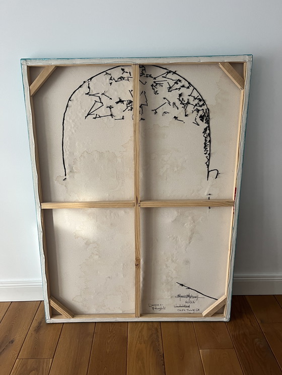 Image 1 of Maurice Mbikayi - “Deeper thoughts”, mixed media on canvas