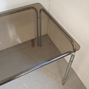 Table de salle à manger en verre chromé