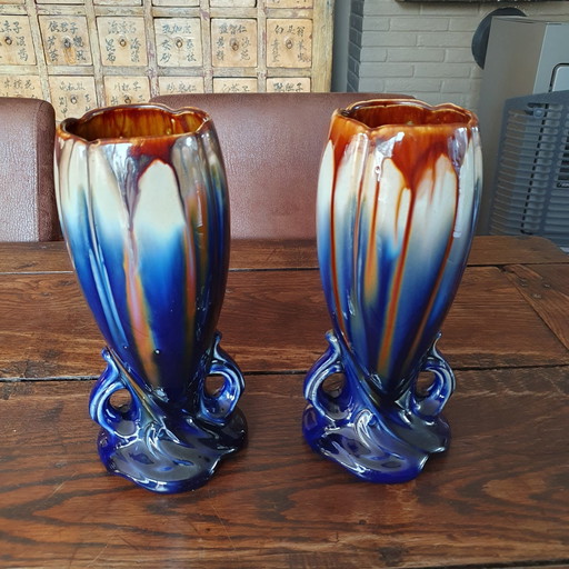 Two Vases Art Deco From Thulin +/-1920