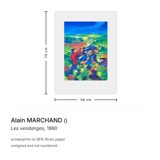 Alain MARCHAND The Harvest Screenprint 1990