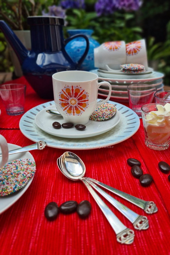 Image 1 of Melitta Germania 5x piatti-tazza in porcellana bianca (10)