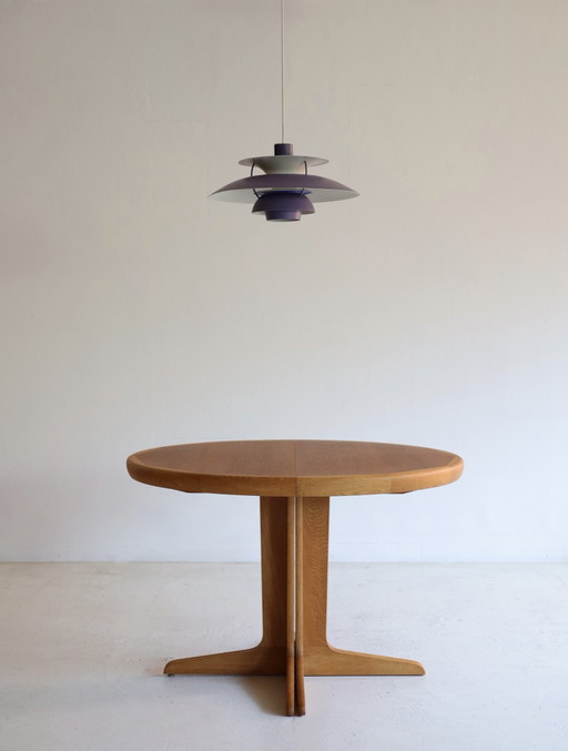 Vintage extendable oak dining table, 50s/60s