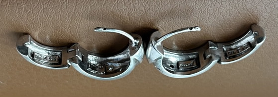 Image 1 of Elegante design oorringen met scharnieren • 925 sterling zilver