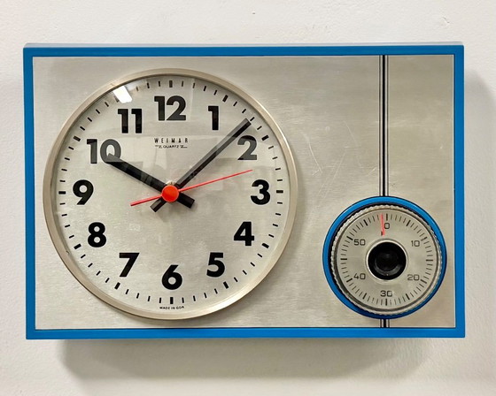 Horloge murale de cuisine vintage est-allemande de Weimar, années 1970 – Pendules, Glass, Plastic (photo 3 of 18)