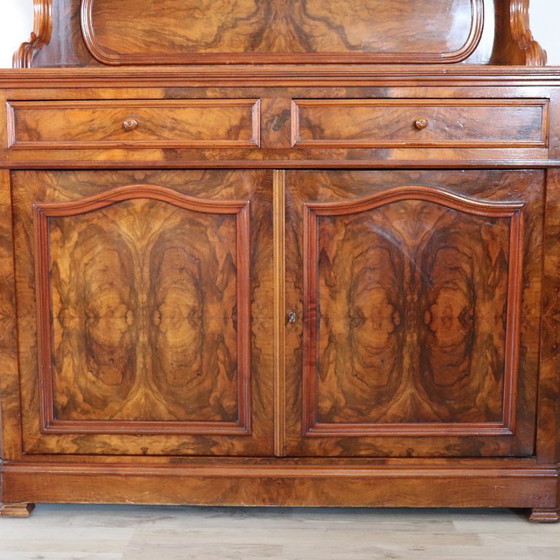Image 1 of Credenza antica in radica di noce, Italia, metà del XIX secolo