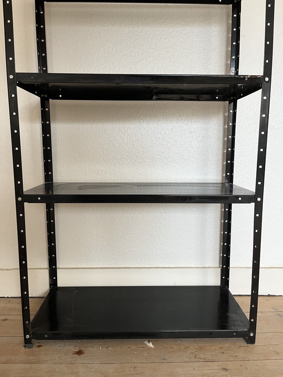 Image 1 of Antiek zwart metalen rek