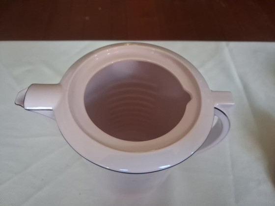 Image 1 of Servizio da caffè/tè Art Déco originale - Epiag, Cecoslovacchia (anni '20/'30) - Porcellana rosa con bordo argentato