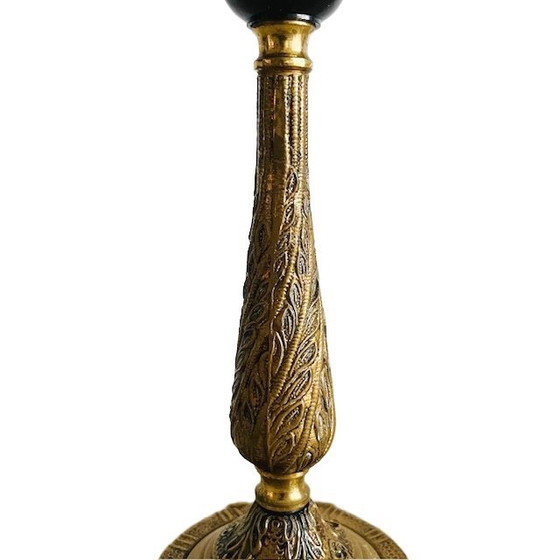 Image 1 of Antiker Jugendstil-Lampenfuß aus Messing mit Akanthusmuster, 1910er Jahre