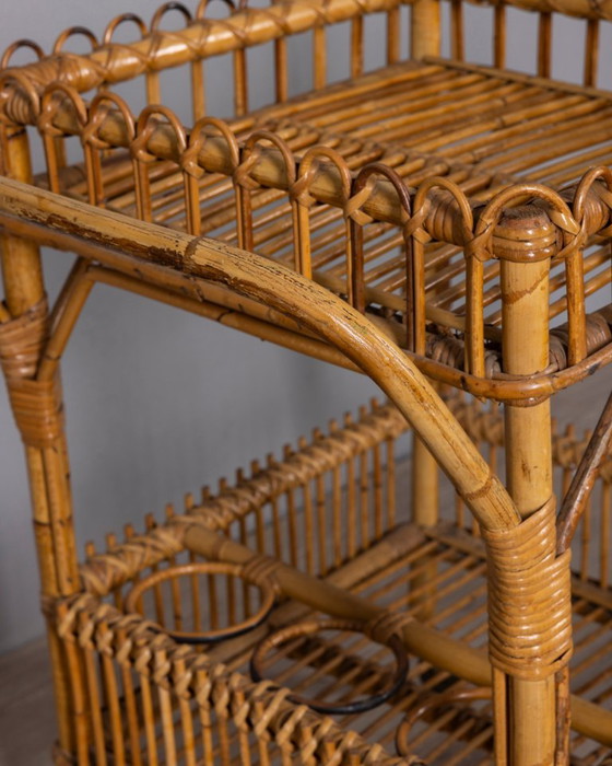 Chariot de bar vintage en bambou, design italien des années 1960 – Dessertes, Bamboo (photo 4 of 10)