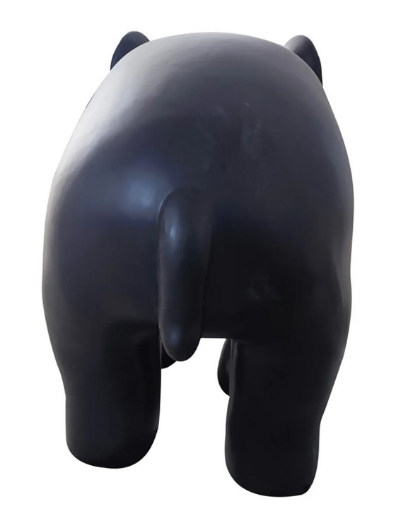 Image 1 of Escultura de fibra de vidrio - Elefante - Negro