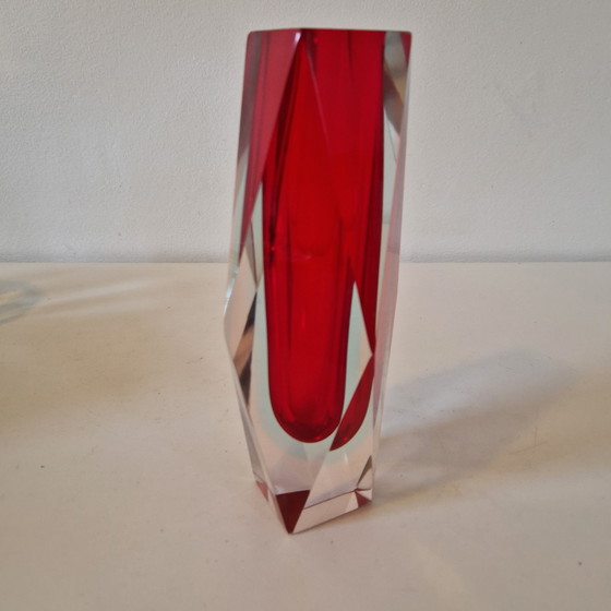 Image 1 of Red Murano Sommerso Vase by Luigi Mandruzzato, 1960s – 20 cm