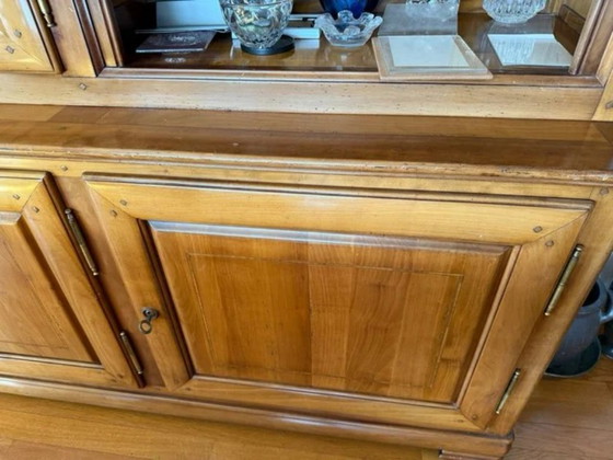 Image 1 of Bibliothèque/vitrine en bois massif – Collection « Orangerie » Roche Bobois