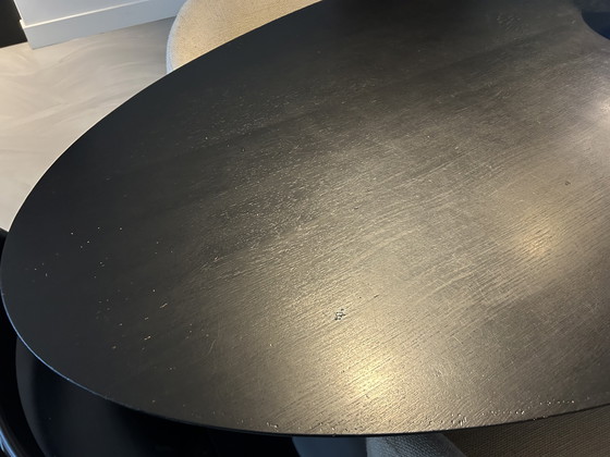 Image 1 of Black oak oval dining table