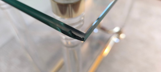😍✨ Very Beautiful Vintage 80s Roméo Réga Console - Altuglas, Brass & Beveled Glass ✨😍 – Romeo Rega (photo 19 of 19)