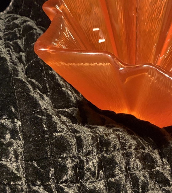 Star Cup Awarded to Pierre D’Avesn - Rare Flaming Orange – Vases, Glass (photo 9 of 9)