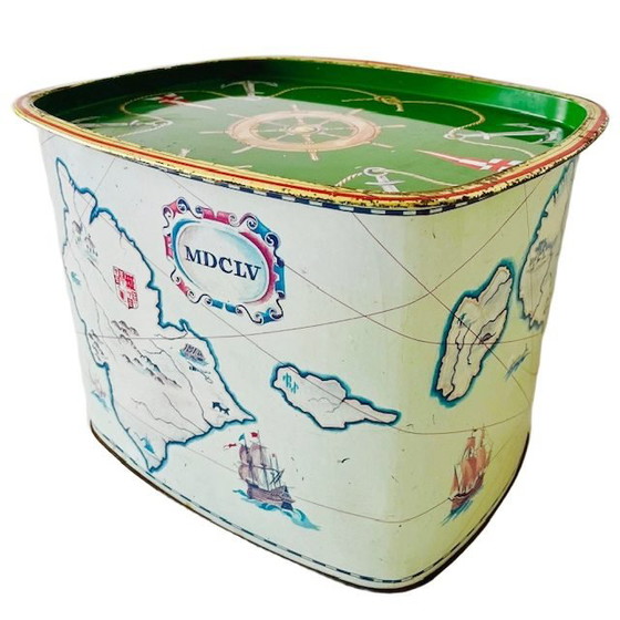 Image 1 of Mappa del negozio in latta vintage XL Cote d'Or blu e verde, anni '50