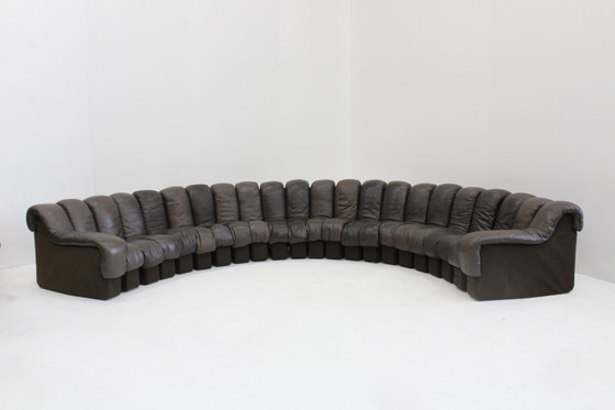 Image 1 of Canapé vintage DS-600 Non Stop Snake de De Sede en cuir marron