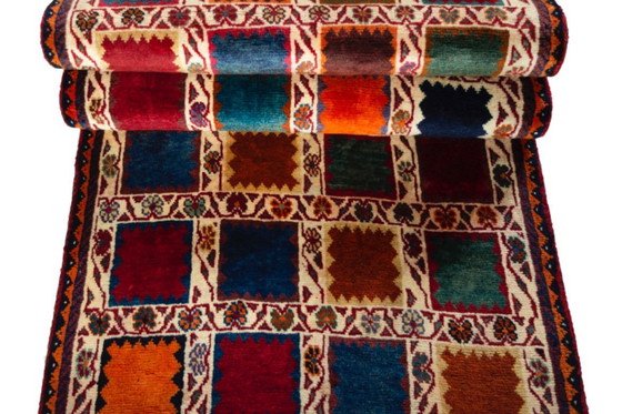 Image 1 of Handgeknoopt Gabbeh nomadisch tapijt Shiraz - 243 x 81 cm | Wol, Kleurrijke natuurlijke kleuren