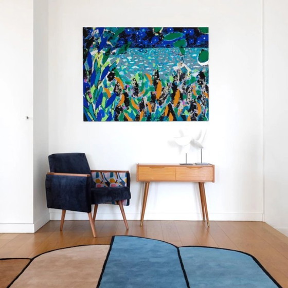 Image 1 of Blauwe Matisse vierkante fauteuils