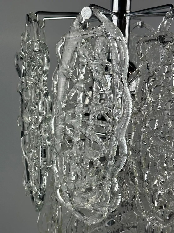 Image 1 of 60s 70s kroonluchter Kroonluchter "Ragnatela" Murano glas Space Age