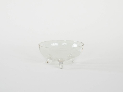 Glazen schaal, Deens ontwerp, jaren 70, vervaardigd in Denemarken.