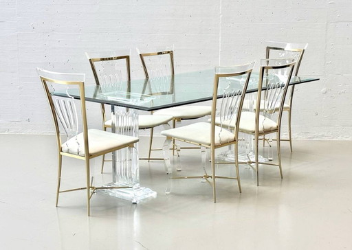 Ensemble rare : table de FABIANART et 6 chaises de Vereinigte Werkstätten, années 1980