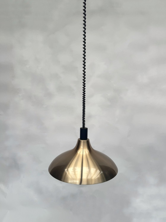 Vintage Dijkstra hanglamp | Metalen lamp in mid-century modern stijl uit de jaren 70 | Verstelbare hoogte (photo 4 of 6)