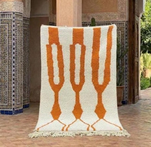 Tapis marocain naturel – Berbère fait main 250 cm x 150 cm – vloerkleden en tapijten, Cotton