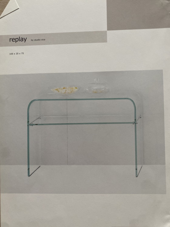 Console en verre courbé, design italien, SICA – Glass, Chrome (photo 9 of 10)