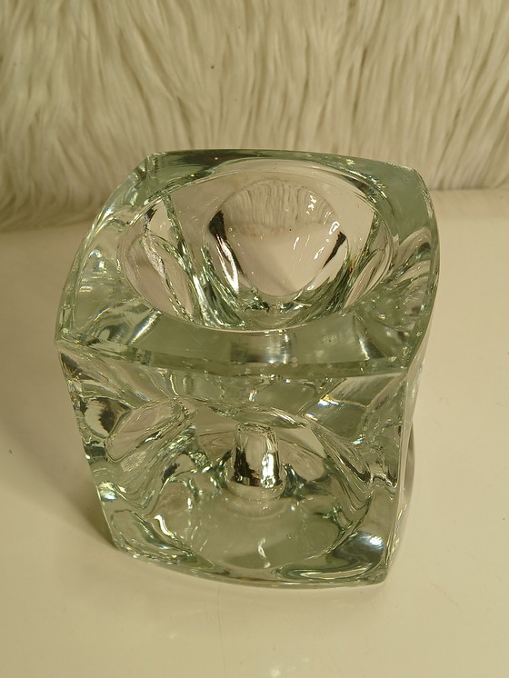 Image 1 of Portacandele a cubo in vetro in stile moderno di metà secolo
