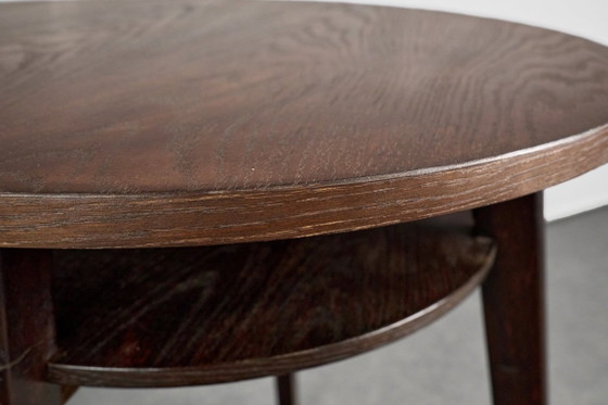 Table basse ronde vintage, années 1960, Tchécoslovaquie – Libena, Tables basses, Wood (photo 5 of 7)