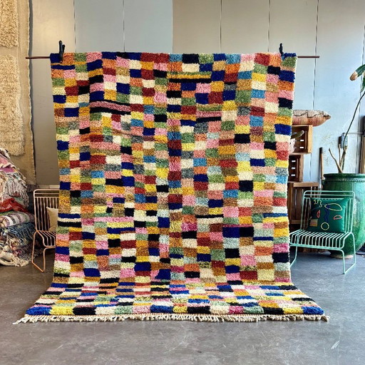 Tapis marocain coloré 280x210 cm - Tapis berbère en laine tissé à la main