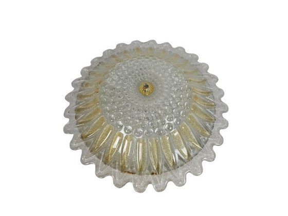 Image 1 of Murano - XL plafonniere - glas met ingesloten goud deeltjes - Italie - 3e kwart 20e eeuw