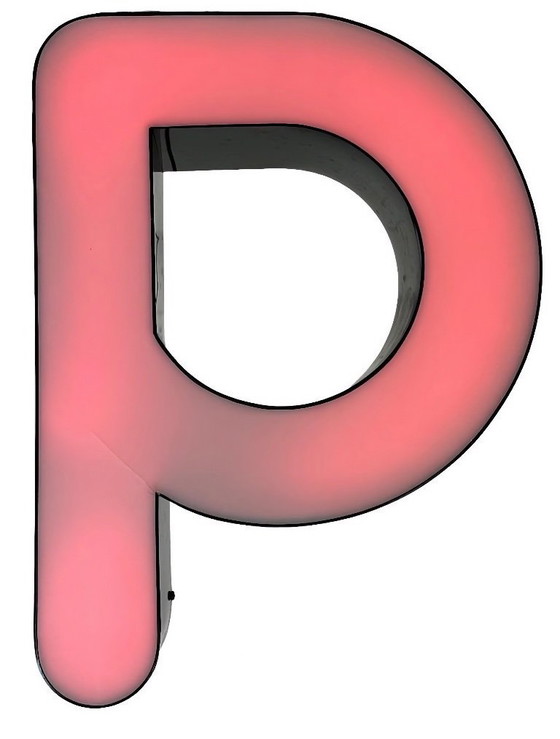 Image 1 of Vintage Illuminated  Letter P , 1970s