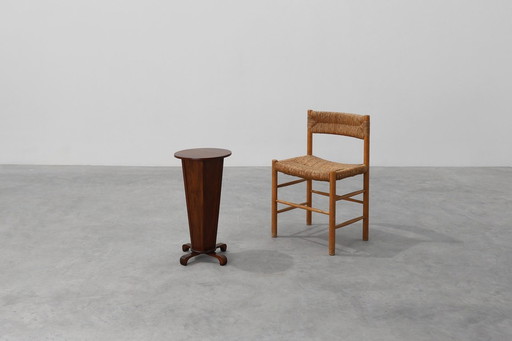 Table d'appoint ronde Art Déco en chêne, France années 1930