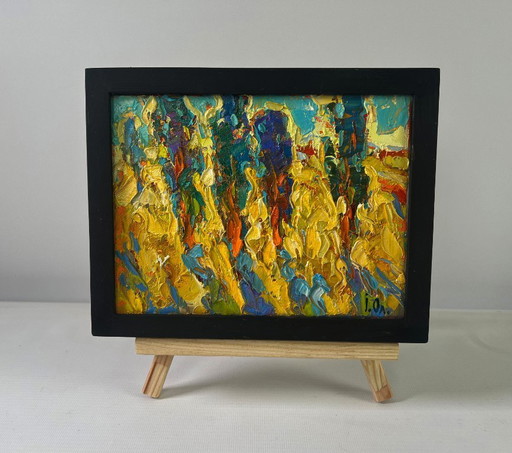 Original Oil Painting Colorful Nature Landscape Spring silence where you hear own heart